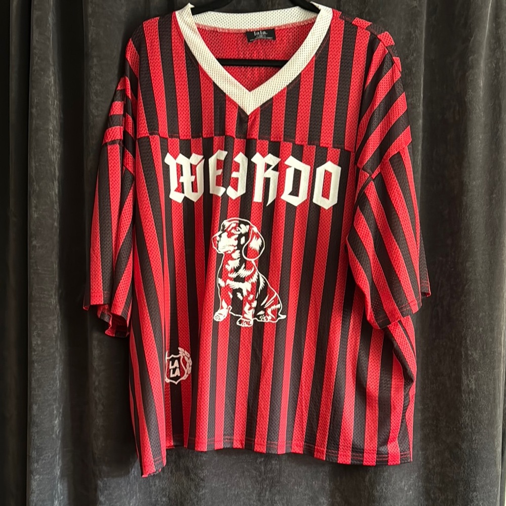 Dresses in Lala Striped Red and Black Weirdo Shirt